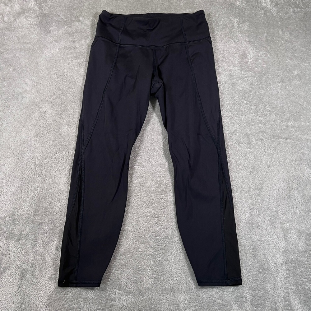 Athleta Pants Womens Small Black Lightning High Rise Athletic Leggings Yoga Gym